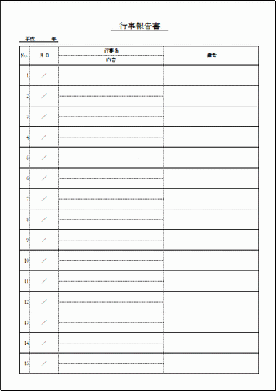 行事報告書の雛形