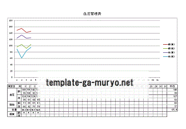 Excelで作成した血圧管理表