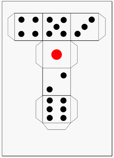 無料でダウンロードできるさいころ展開図の雛形
