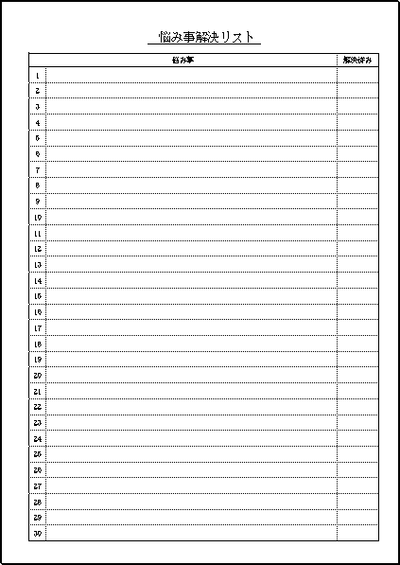 悩み事解決リストの雛形