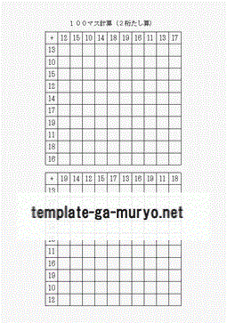 Excelで作成した１００マス計算